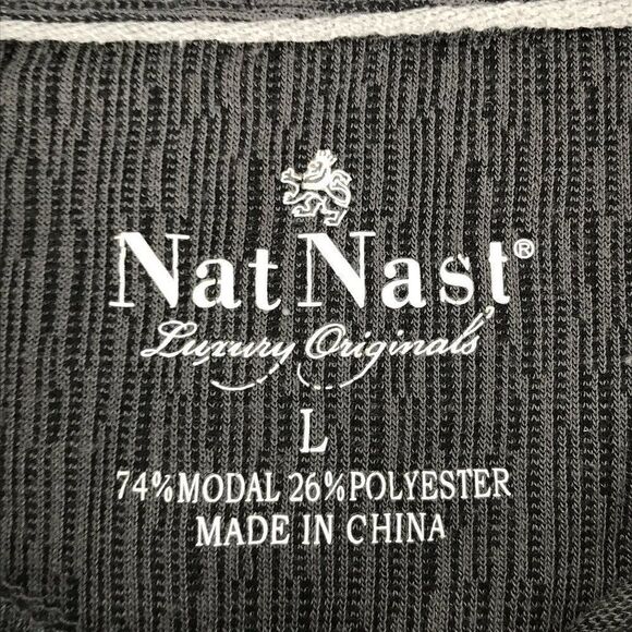 Nat Nast Polo Shirt Men's Large Gray Casual Short Sleeve Preppy Knit - Picture 6 of 7